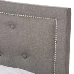 Kirklands Home Mary Light Button Tufted Full Bed Frame Gray Best