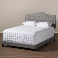 Kirklands Home Mary Light Button Tufted Full Bed Frame Gray Best
