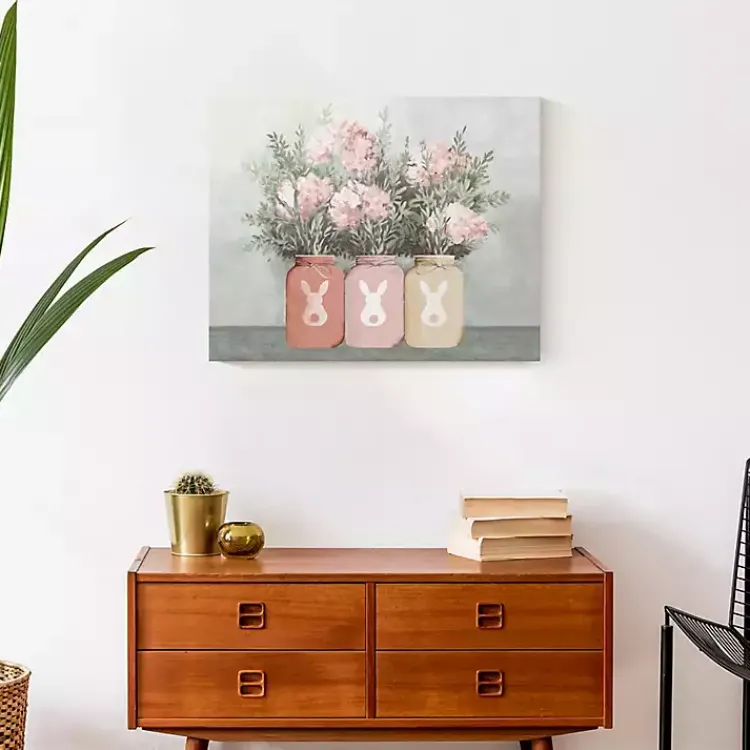 Easter Decorations>Kirklands Home Mason Jars Easter Bouquet Canvas Art Print