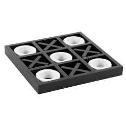 Decorative Accents>Kirklands Home Matte Black and White Wooden Tic Tac Toe Board
