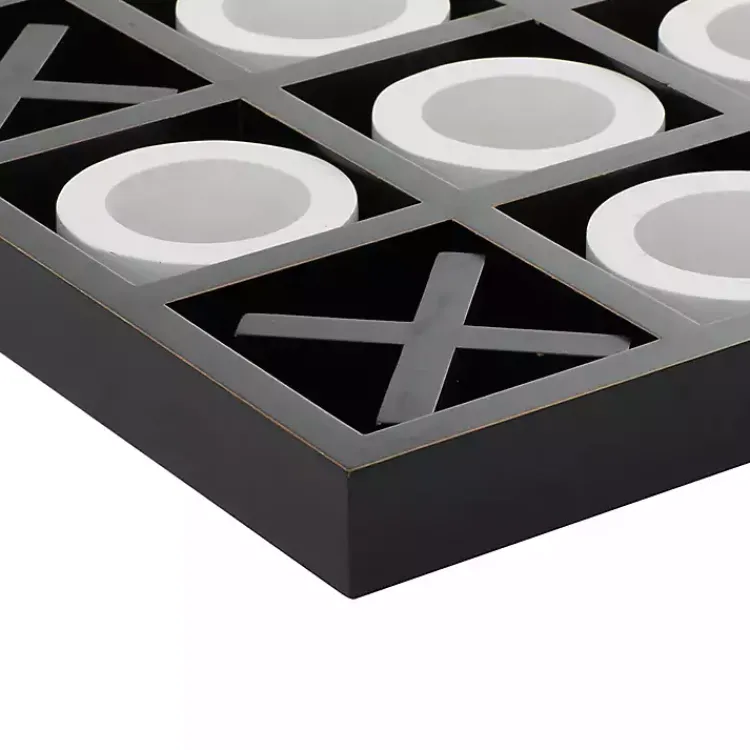 Decorative Accents>Kirklands Home Matte Black and White Wooden Tic Tac Toe Board