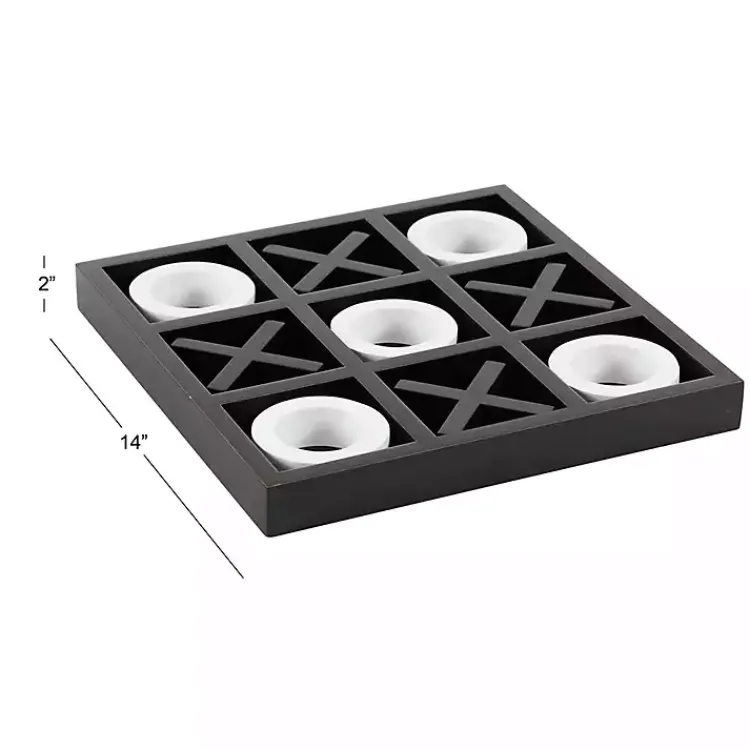 Decorative Accents>Kirklands Home Matte Black and White Wooden Tic Tac Toe Board