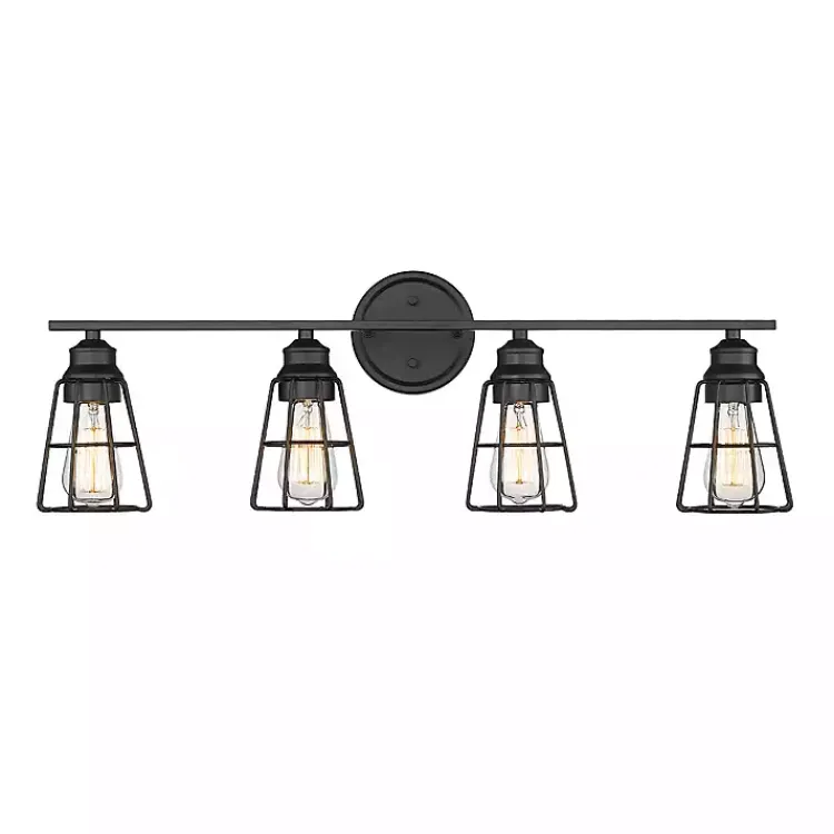 Kirklands Home Matte Cage Shade Vanity Light Black Sale