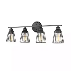 Kirklands Home Matte Cage Shade Vanity Light Black Sale