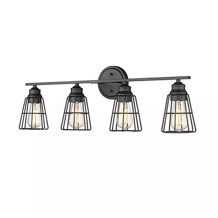 Kirklands Home Matte Cage Shade Vanity Light Black Sale