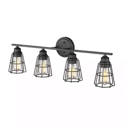 Kirklands Home Matte Cage Shade Vanity Light Black Sale