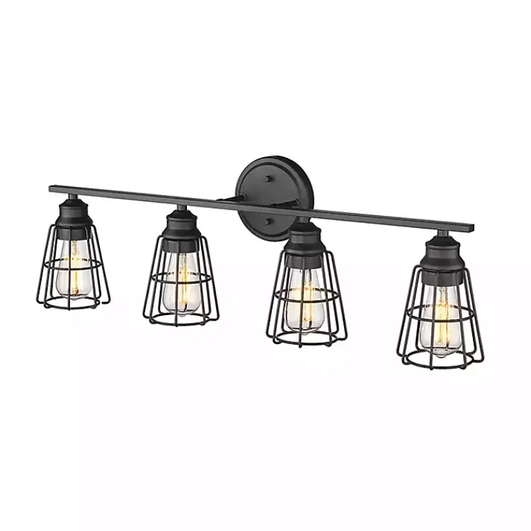 Kirklands Home Matte Cage Shade Vanity Light Black Sale