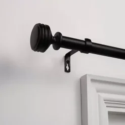 Kirklands Home Matte Duke Curtain Rod, 120 in. Black Outlet