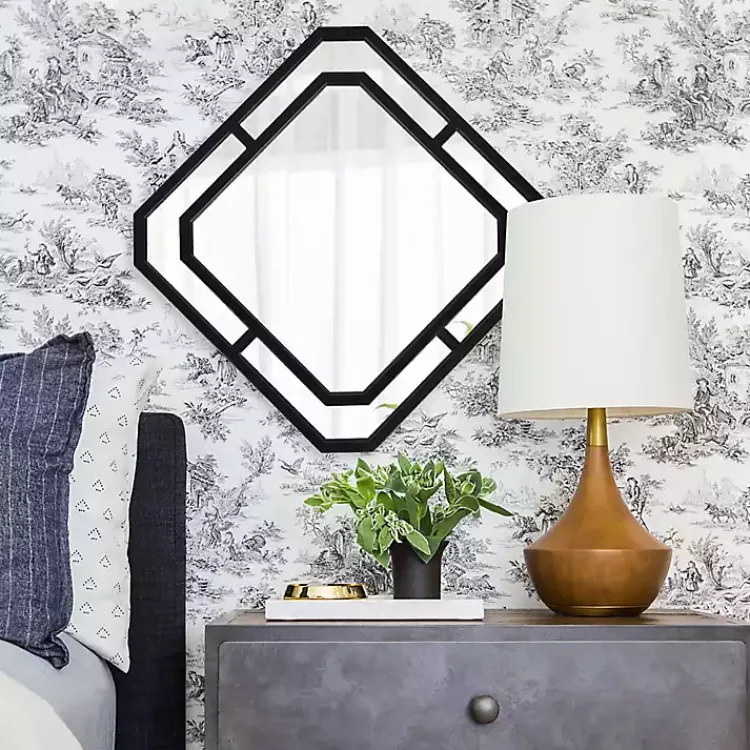 Kirklands Home Matte Black Geometric Square Wall Mirror Online