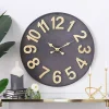 Kirklands Home Matte Black Iron Wall Clock, 32 in. Clearance