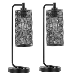 Kirklands Home Matte Metal Cutout Table Lamps, Set of 2 Black Outlet