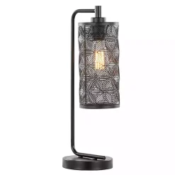 Kirklands Home Matte Metal Cutout Table Lamps, Set of 2 Black Outlet