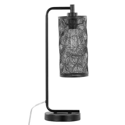 Kirklands Home Matte Metal Cutout Table Lamps, Set of 2 Black Outlet