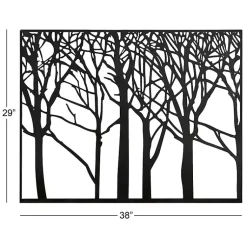 Kirklands Home Matte Metal Tree Frame Wall Plaque Black New