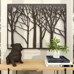 Kirklands Home Matte Metal Tree Frame Wall Plaque Black New