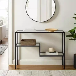 Kirklands Home Matte Multi Level Console Table Black Clearance