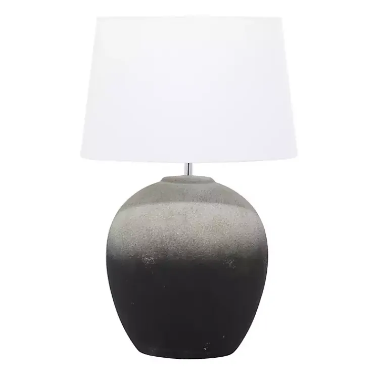Kirklands Home Matte Black Ombre Textured Table Lamp, 23 in. White Clearance