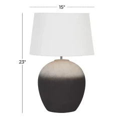 Kirklands Home Matte Black Ombre Textured Table Lamp, 23 in. White Clearance