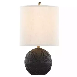 Kirklands Home Matte Black Round Kona Table Lamps, Set of 2 Tan Best
