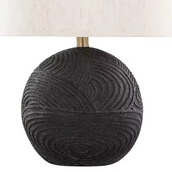 Kirklands Home Matte Black Round Kona Table Lamps, Set of 2 Tan Best