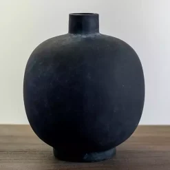 Vases>Kirklands Home Matte Round Vase Black