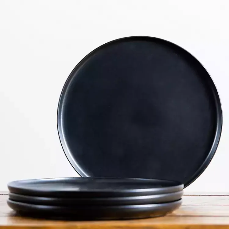 Kirklands Home Matte Simple Things Dinner Plates, Set of 4 Black Best