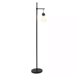 Kirklands Home Matte Black Stephen Floor Lamp Clear Hot