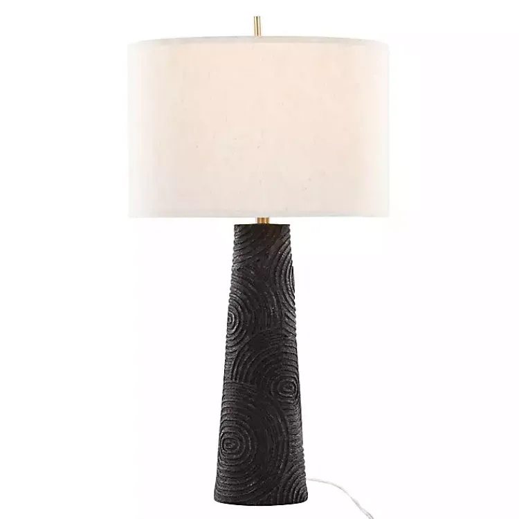 Kirklands Home Matte Black Tapered Kona Table Lamps, Set of 2 Tan Clearance