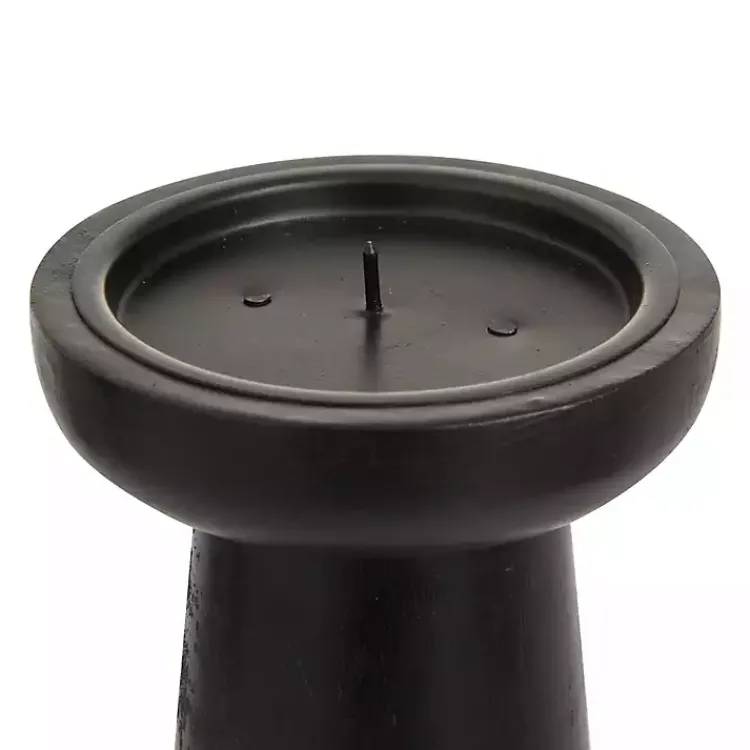 Candle Holders>Kirklands Home Matte Wood T-Shape Candle Holders, Set of 3 Black