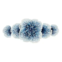 Kirklands Home Matte and White Flowers Metal Wall Plaque Blue Hot