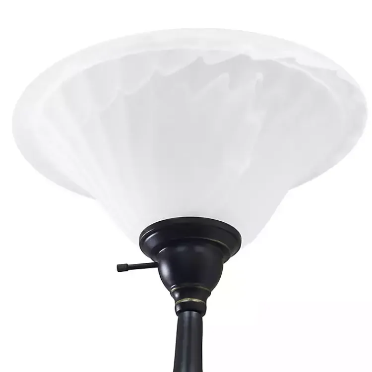 Kirklands Home Matte Bronze and White Reading Arm Torchiere Brown Online