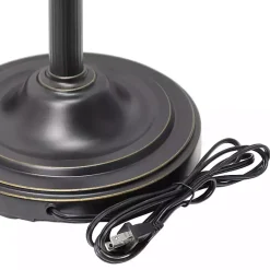 Kirklands Home Matte Bronze and White Reading Arm Torchiere Brown Online