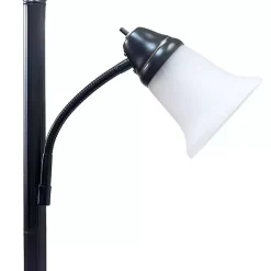 Kirklands Home Matte Bronze and White Reading Arm Torchiere Brown Online