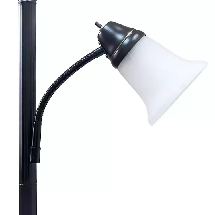 Kirklands Home Matte Bronze and White Reading Arm Torchiere Brown Online