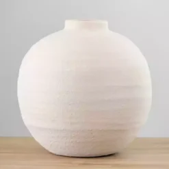 Vases>Kirklands Home Matte Eggshell Rotund Vase Ivory