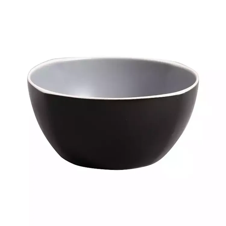 Kirklands Home Matte Gray and Black 16-pc. Dinnerware Set Outlet