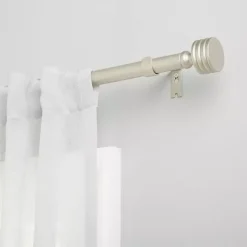 Kirklands Home Matte Nickel Stacked Cylinder Curtain Rod, 120 in. Clearance
