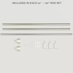 Kirklands Home Matte Nickel Stacked Cylinder Curtain Rod, 120 in. Clearance