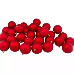 Christmas Ornaments>Kirklands Home Matte Shatterproof Ball Ornaments, Set of 32 Red