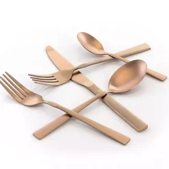Kirklands Home Matte Rose Gold Rounded 20-pc. Flatware Set Hot