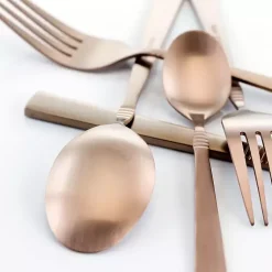 Kirklands Home Matte Rose Gold Rounded 20-pc. Flatware Set Hot