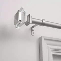 Kirklands Home Matte Adjustable Prism Curtain Rod, 72 in. Silver Hot