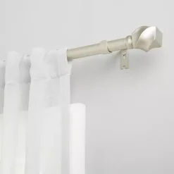 Kirklands Home Matte Silver Modern Twist Curtain Rod, 120 in. Discount