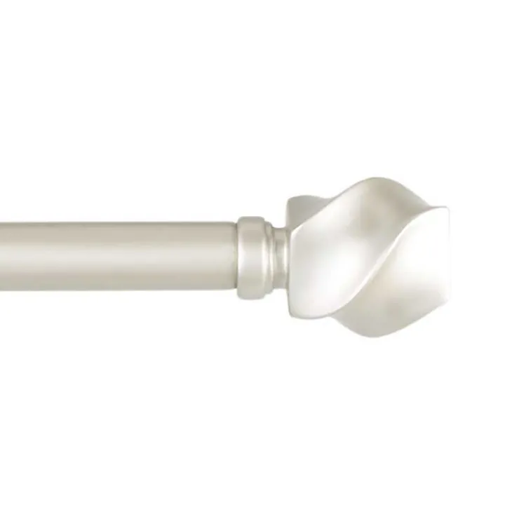 Kirklands Home Matte Silver Modern Twist Curtain Rod, 120 in. Discount
