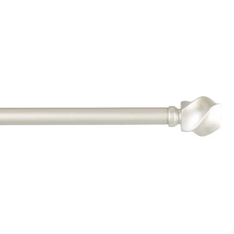 Kirklands Home Matte Silver Modern Twist Curtain Rod, 120 in. Discount