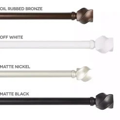 Kirklands Home Matte Silver Modern Twist Curtain Rod, 120 in. Discount
