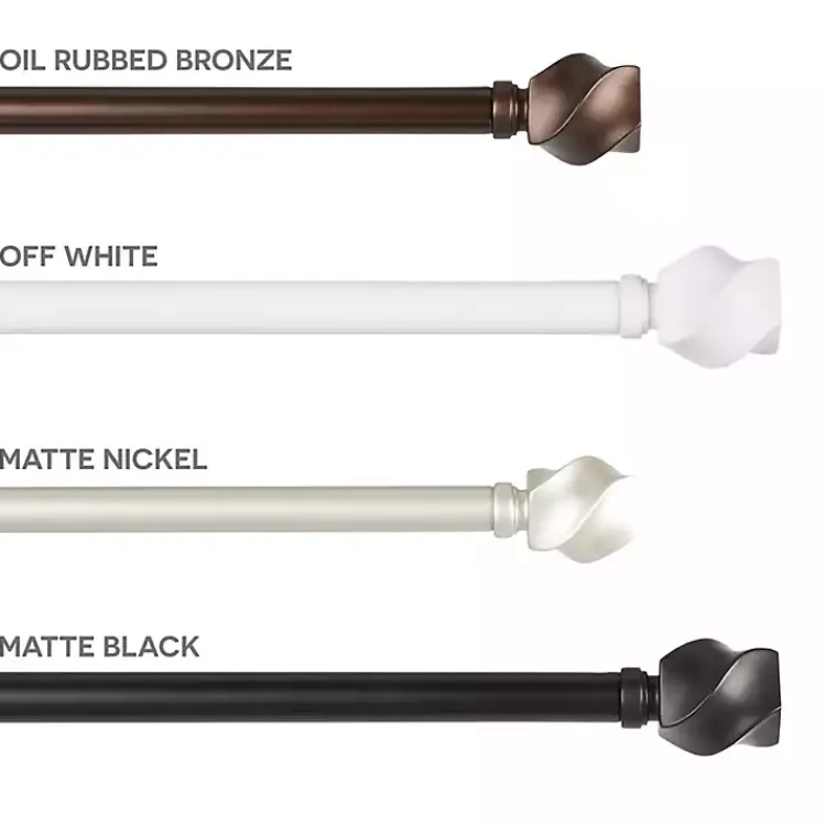 Kirklands Home Matte Silver Modern Twist Curtain Rod, 120 in. Discount