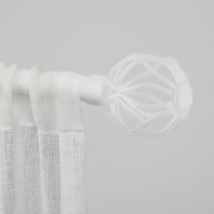 Kirklands Home Matte White Open Sphere Curtain Rod, 120 in. Best