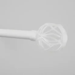 Kirklands Home Matte White Open Sphere Curtain Rod, 120 in. Best