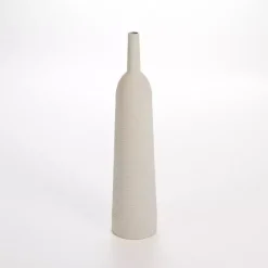 Vases>Kirklands Home Matte Ribbed Metal Floor Vase White
